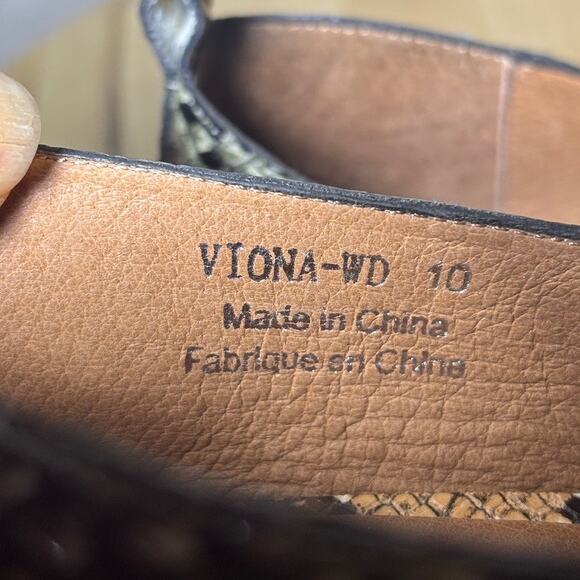 Jeffrey Campbell Viona-WD Snakeskin Print Leather Loafers Pointed Toe Size 10 - Picture 7 of 9